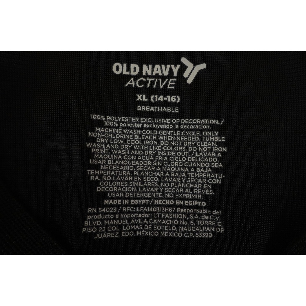 Old Navy Boys X-Large Black Mesh V-Neck Graphic Breathable Basketball Tank Top - Picture 2 of 12